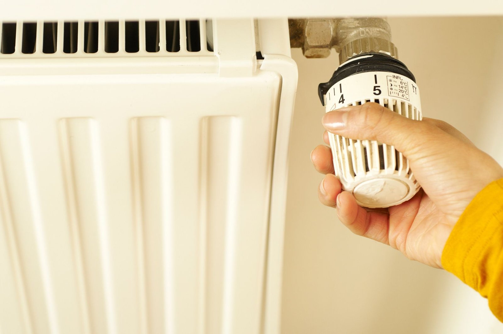 Termostato y radiador en una vivienda