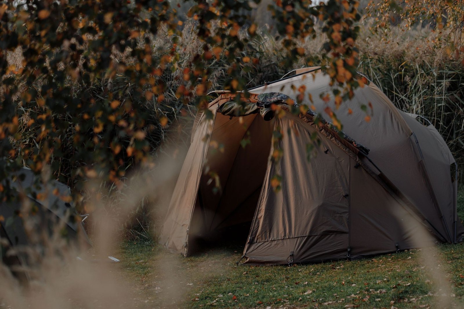 Tienda de campaña en otoño